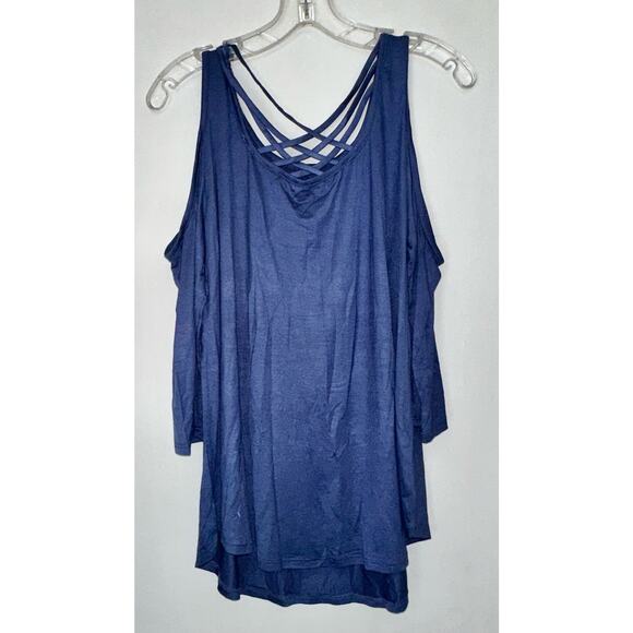 mts Crisscross Open Back Shoulder Top ~ L - Picture 4 of 4
